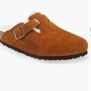 Birkenstock Boston Shearling Mink Camel Regular Width size 38 women’s 7-7.5us